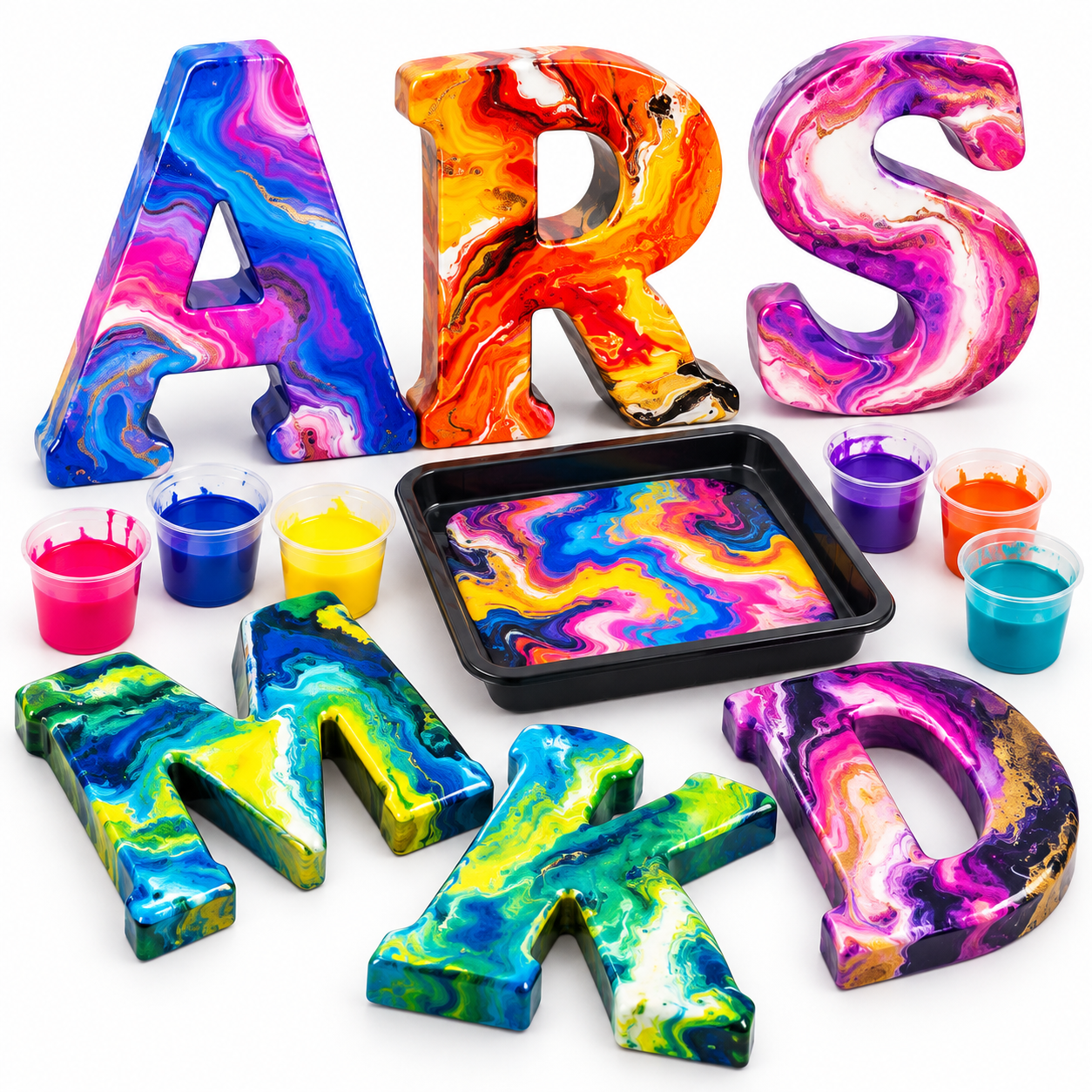 DIY Fluid Art on Initials