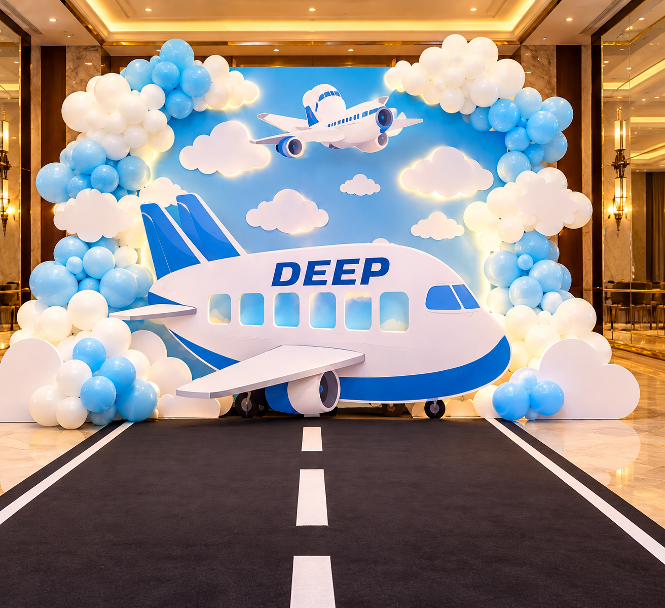 Airplane Theme Photo Booth Setup for Birthday Parties