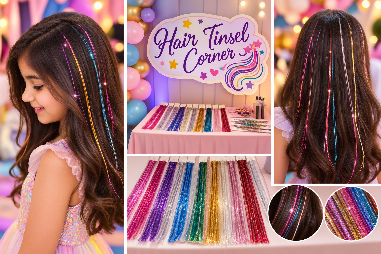 Sparkling Hair Tinsel Styling