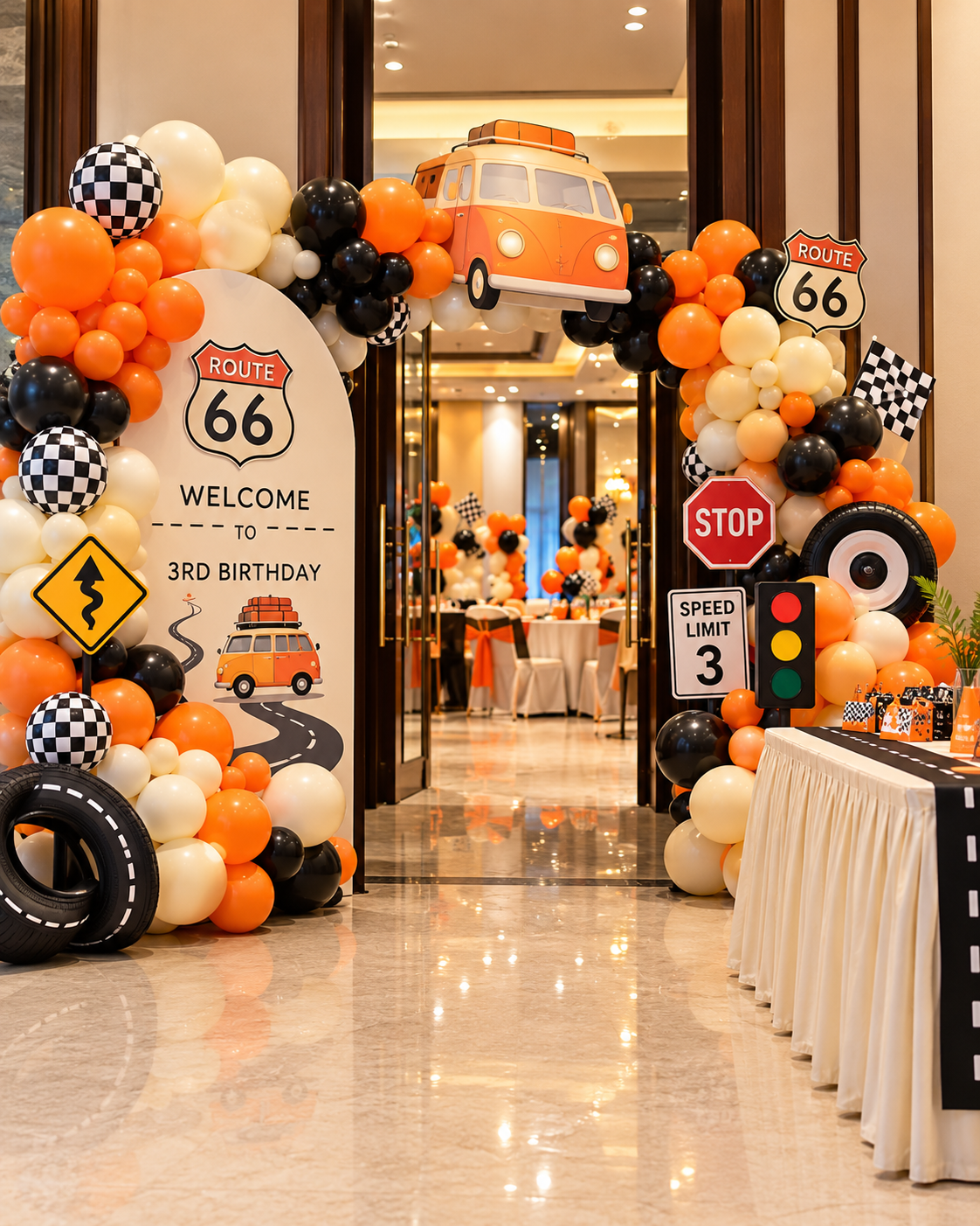Car Theme Birthday Welcome Gate Decoration