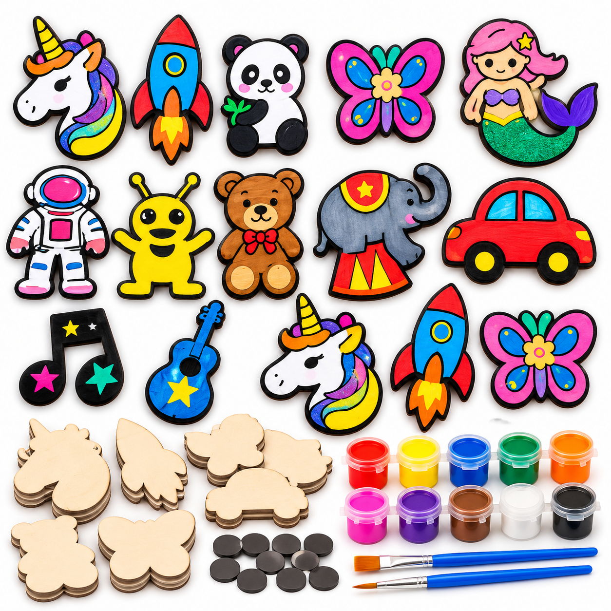DIY Cartoon Fridge Magnet Painting
