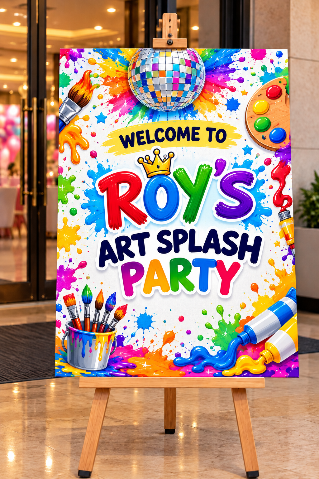Art Theme Birthday Welcome Banner